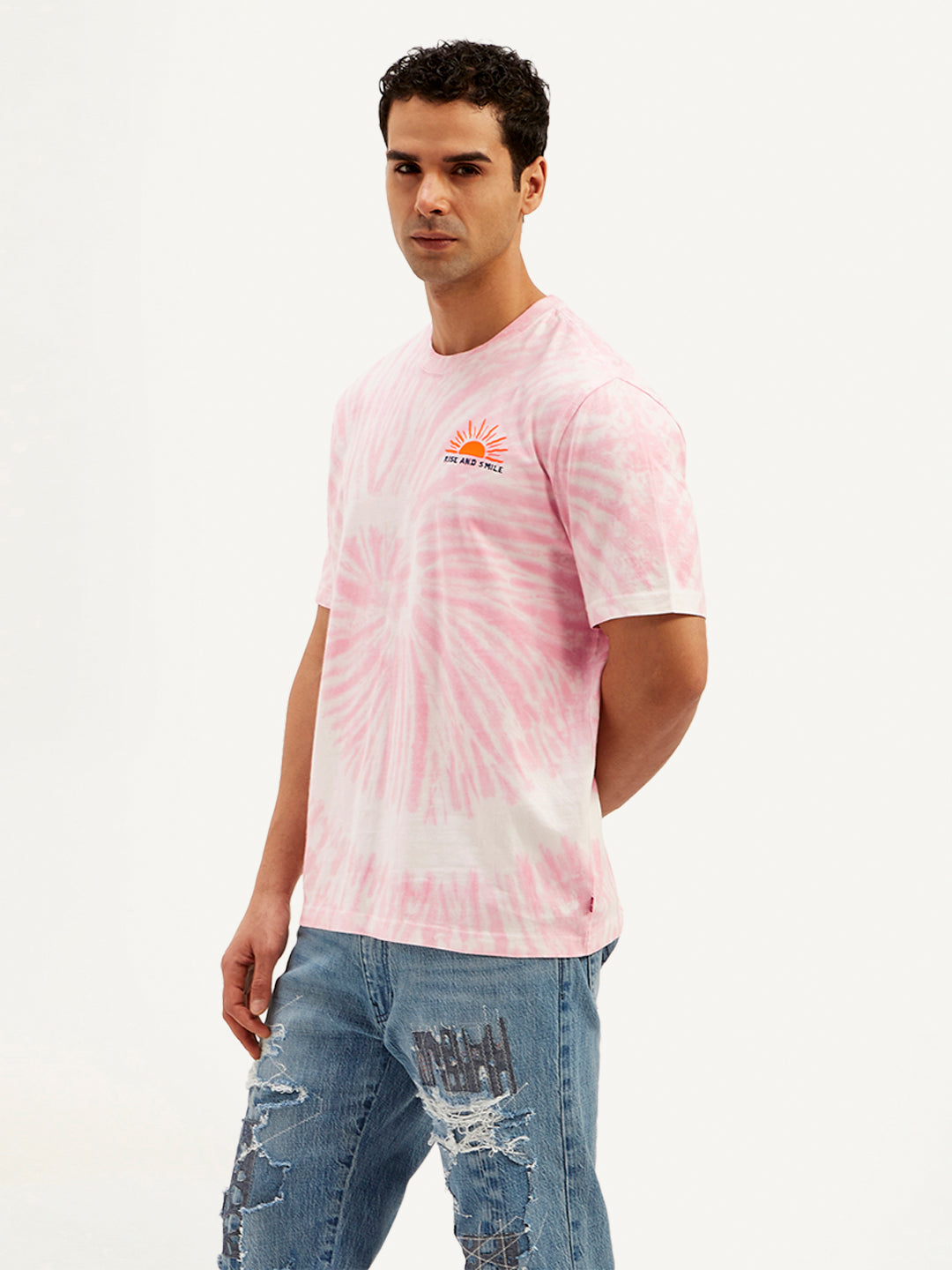 Men's Tie-Dye Crew Neck T-Shirt - Front View
