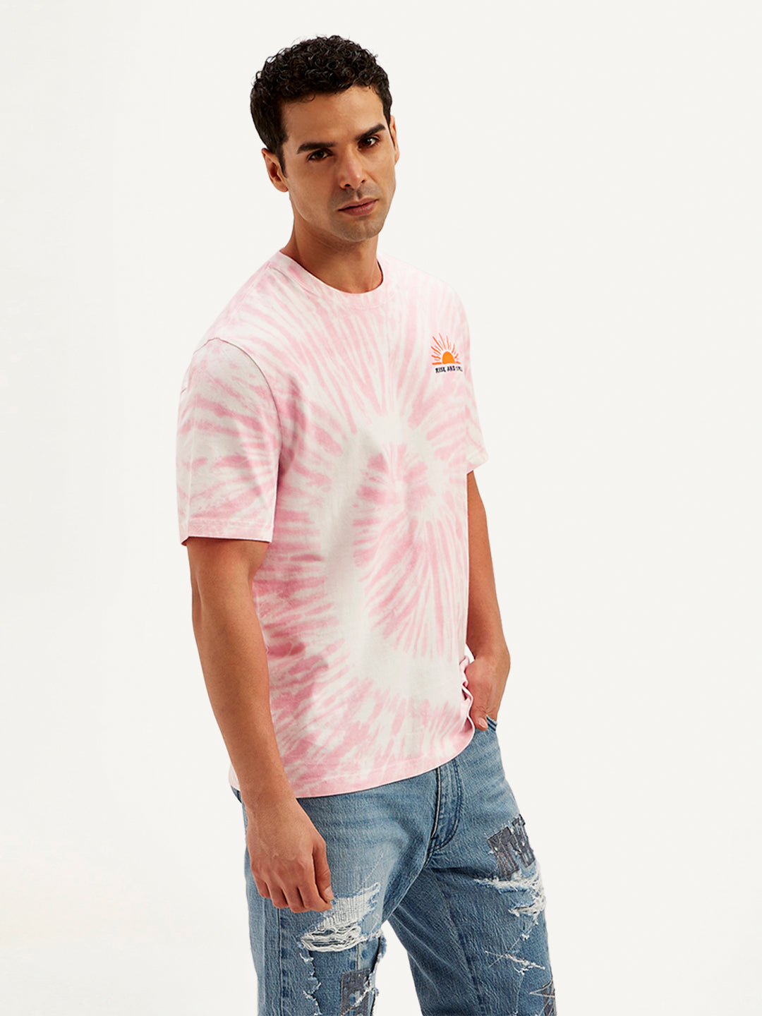 Men's Tie-Dye Crew Neck T-Shirt - Side View