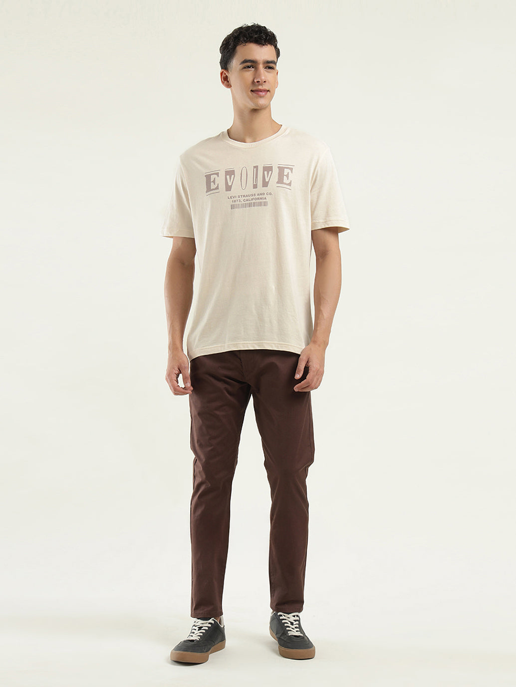 Men's Printed Crew Neck T-shirt - ModelFront View