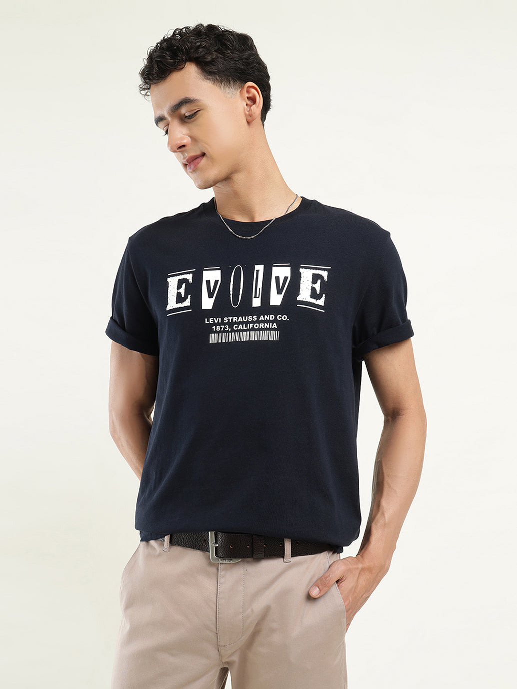 Men's Printed Crew Neck T-shirt - Styleshot View