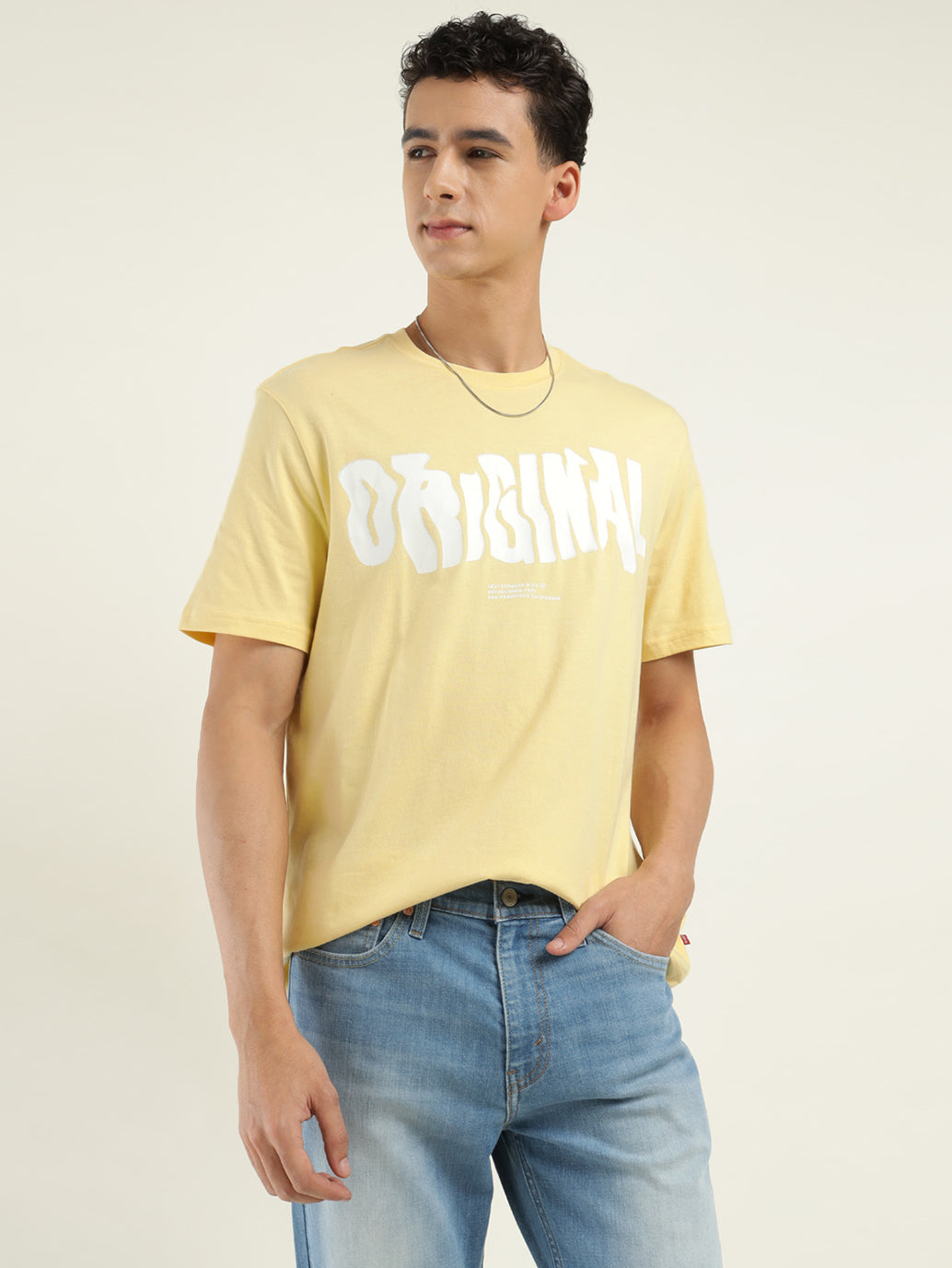 Men's Typographic Print Crew Neck T-Shirt - Styleshot View
