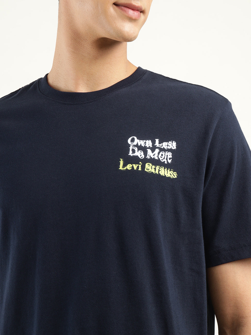 Men's Typographic Print Crew Neck T-Shirt - Detail View