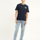 Men's Typographic Print Crew Neck T-Shirt - ModelFront View