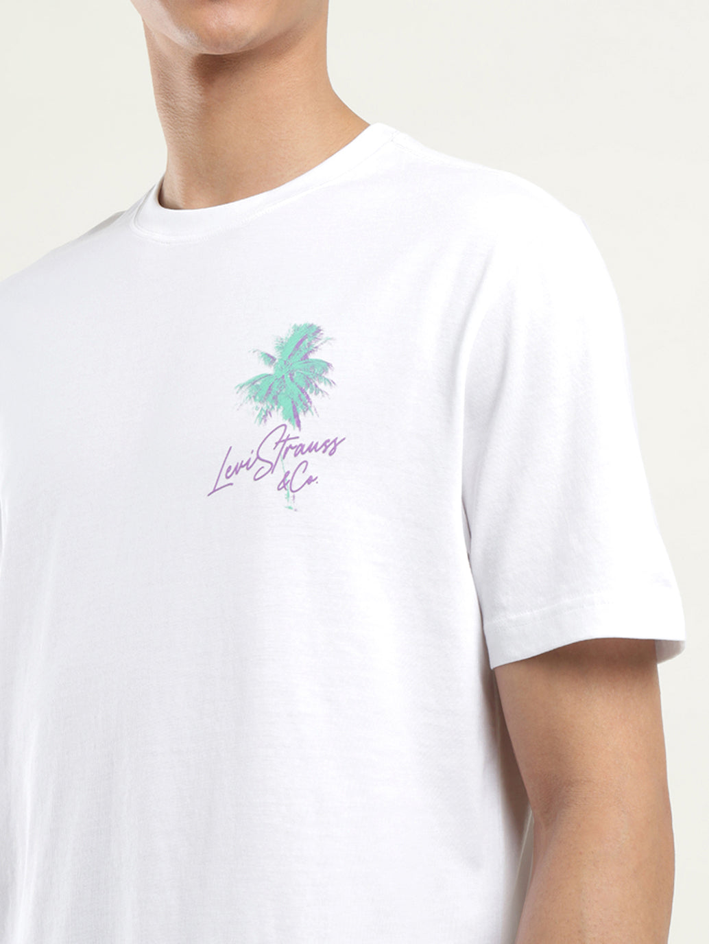Men's Solid Crew Neck T-Shirt - Detail View