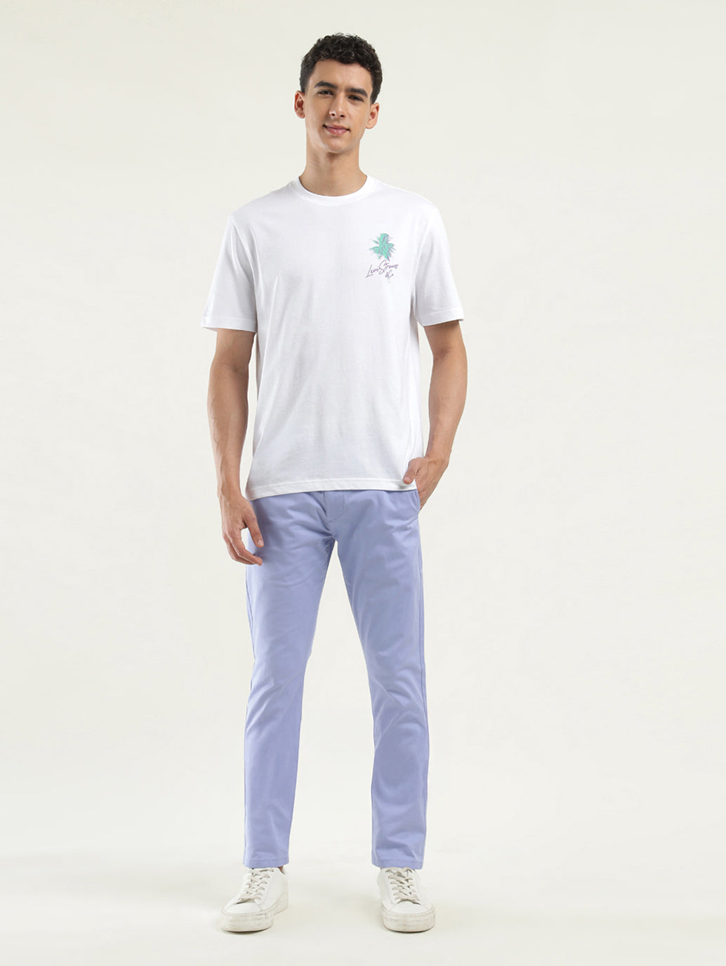 Men's Solid Crew Neck T-Shirt - ModelFront View