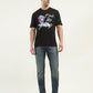 Men's Graphic Print Crew Neck T-shirt - ModelFront View