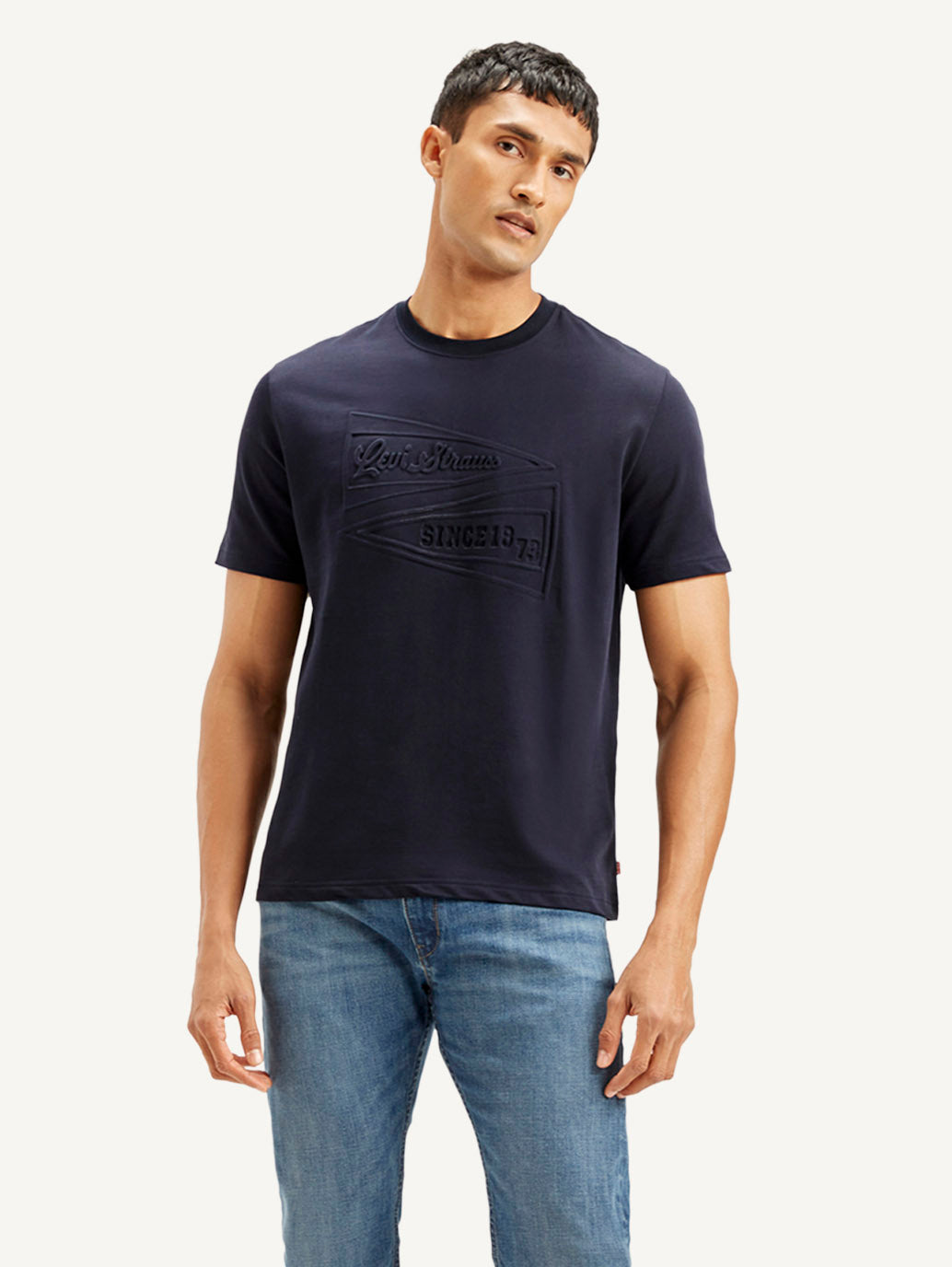 Men's Typography Crew Neck T-shirt - Front View