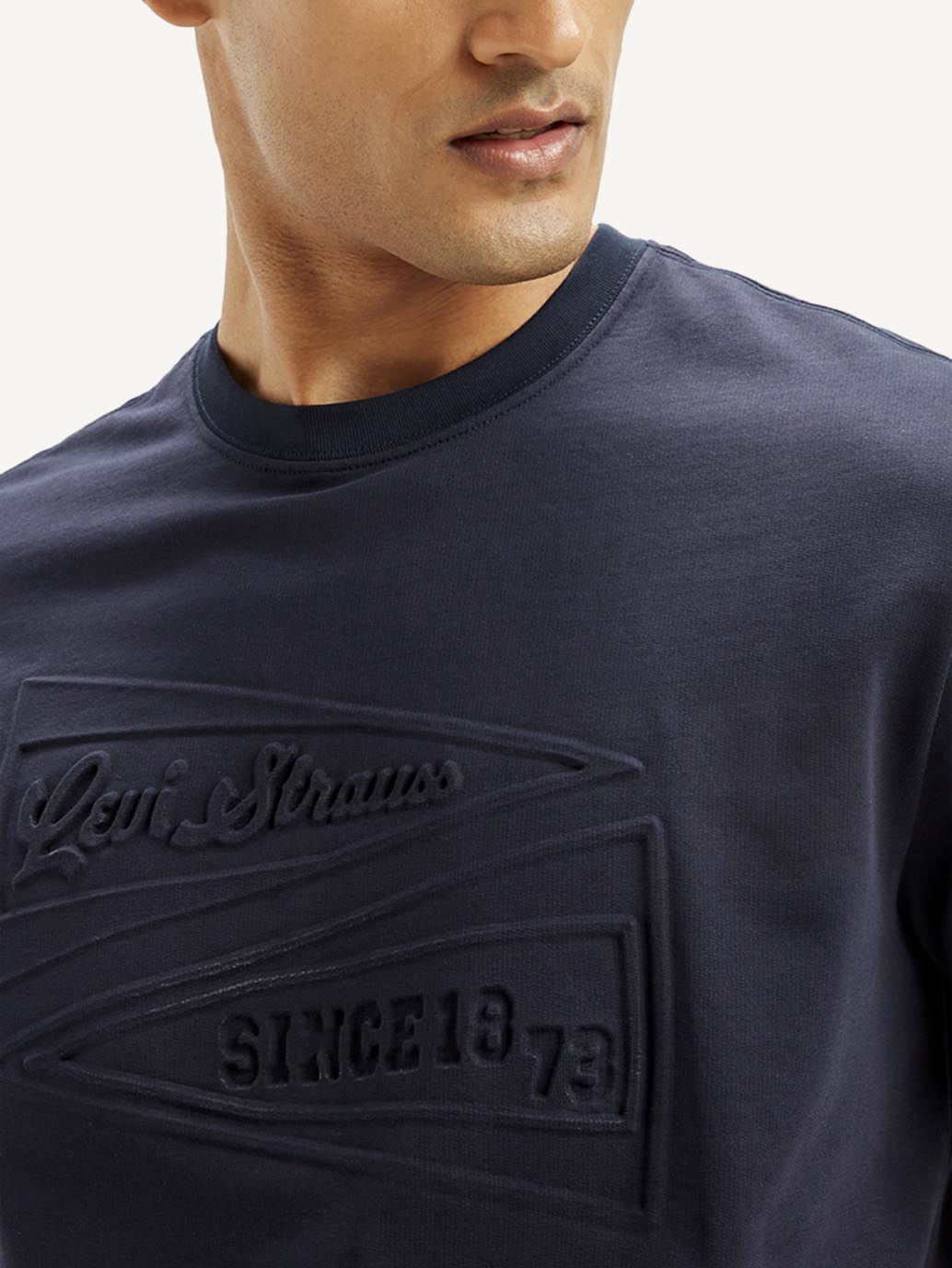 Men's Typography Crew Neck T-shirt - Detail View
