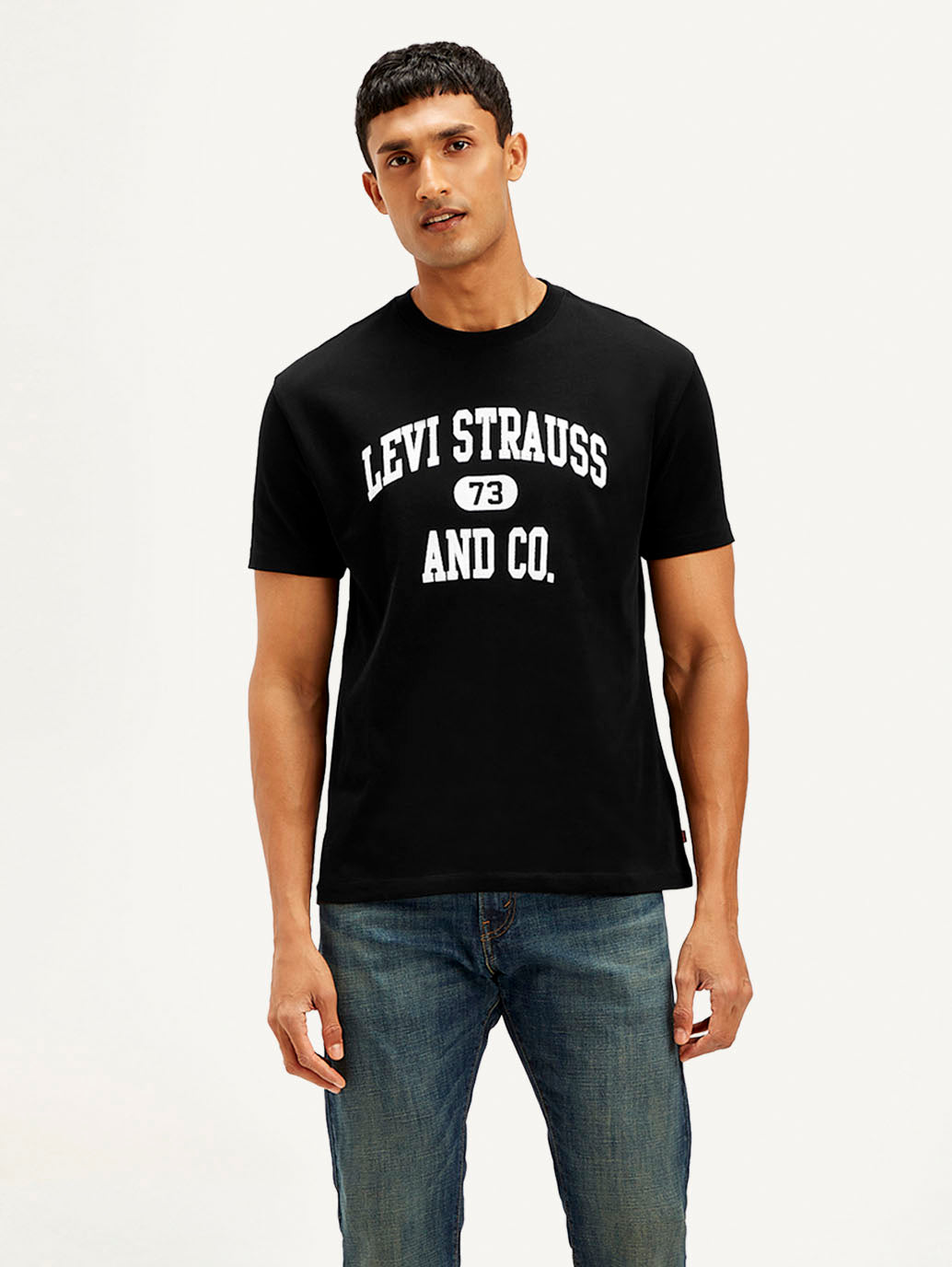 Men's Brand Logo Crew Neck T-shirt - Front View