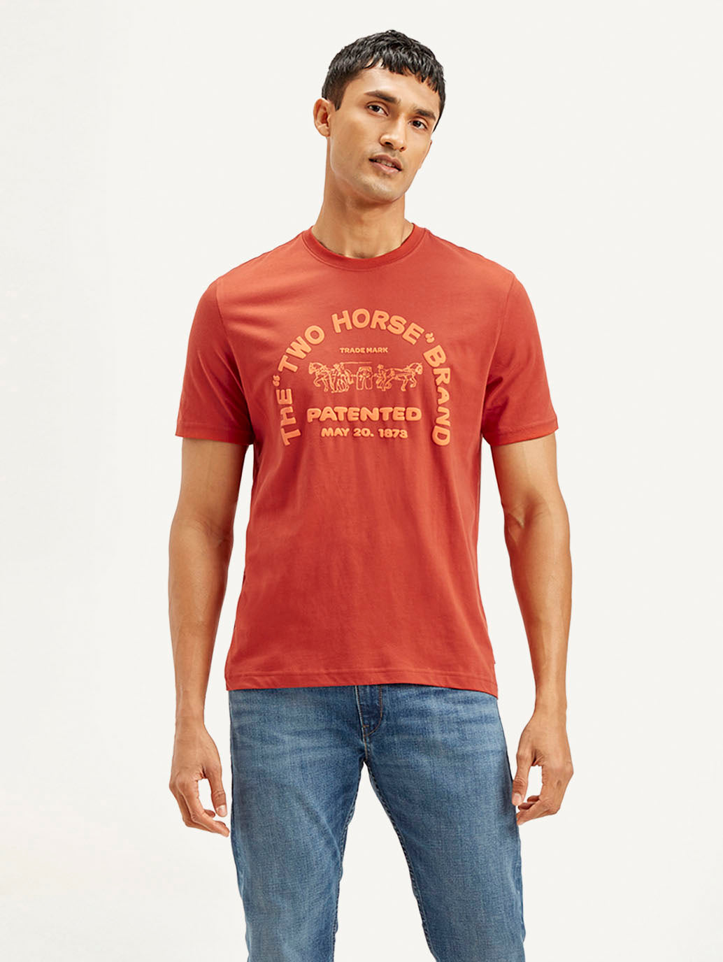 Men's Graphic Print Crew Neck T-shirt - Front View