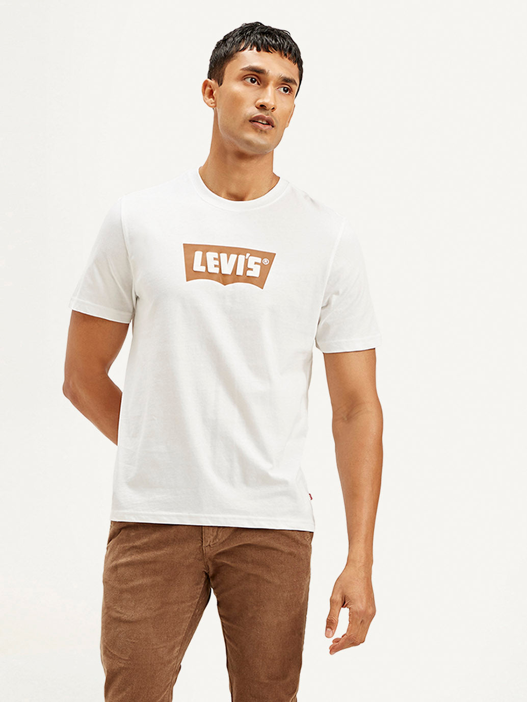Men's Brand Logo Crew Neck T-shirt - Front View