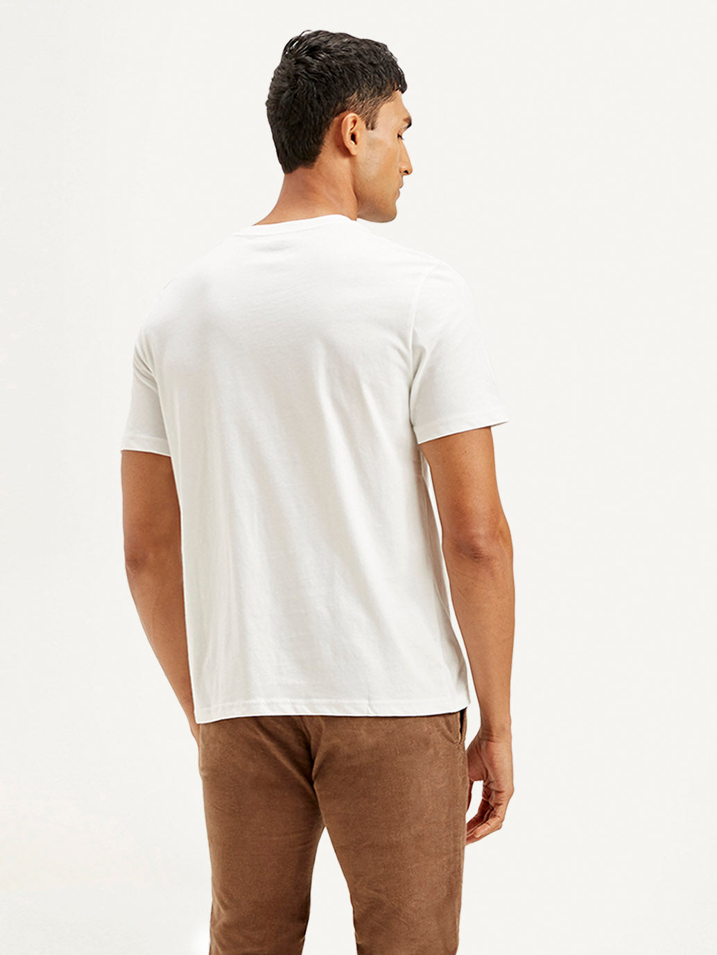 Men's Brand Logo Crew Neck T-shirt - Back View