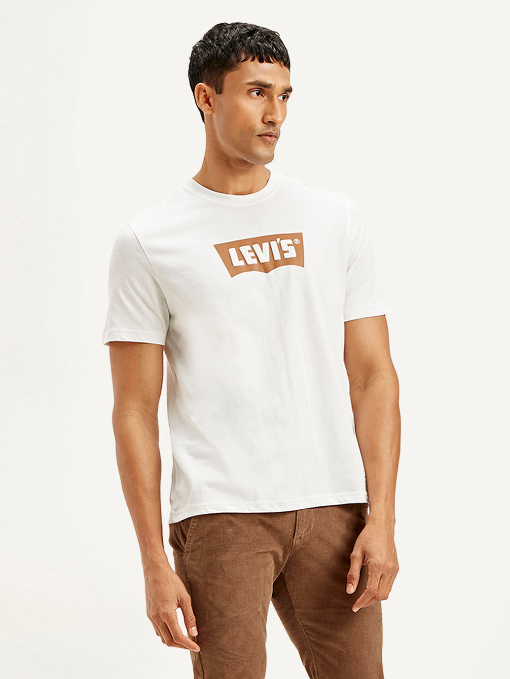 Men's Brand Logo Crew Neck T-shirt - Side View