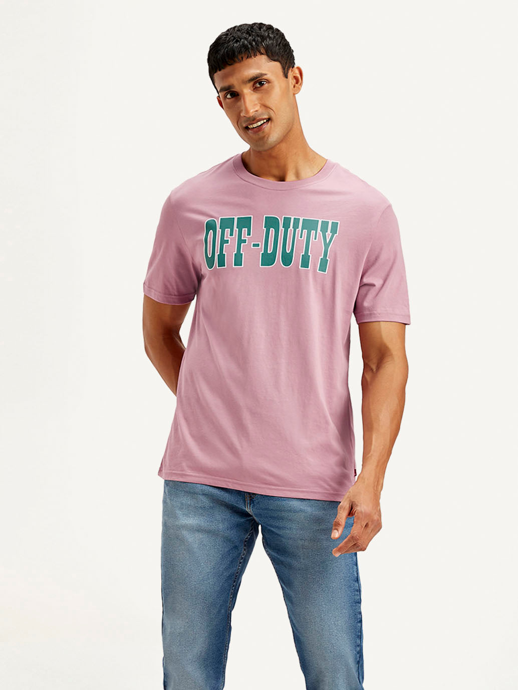 Men's Typography Crew Neck T-shirt - Front View