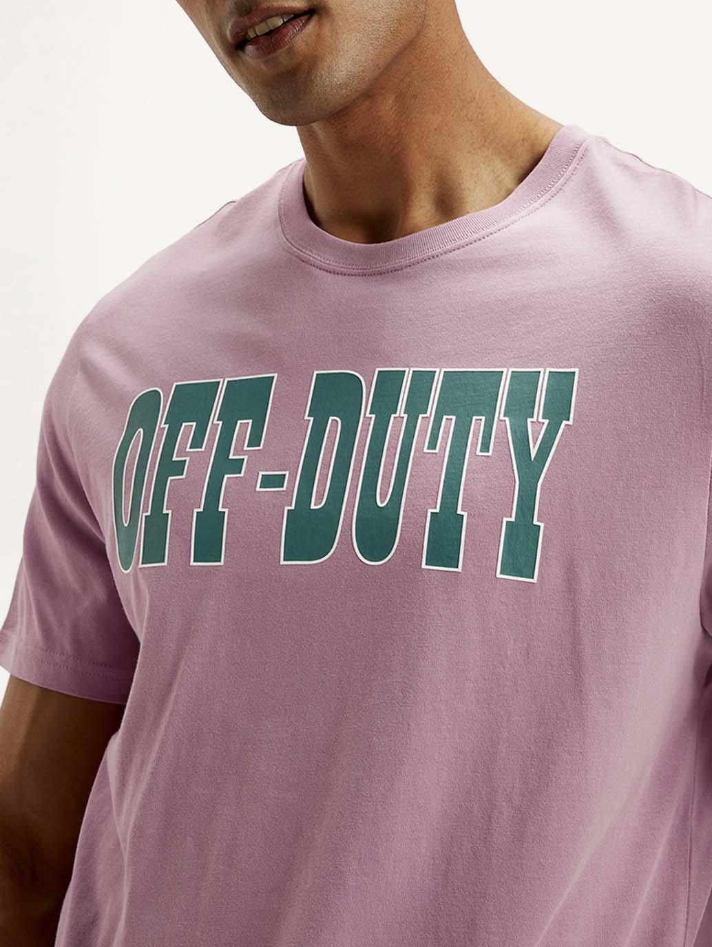 Men's Typography Crew Neck T-shirt - Detail View
