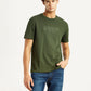 Men's Typography Olive Crew Neck T-shirt - Styleshot View