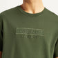 Men's Typography Olive Crew Neck T-shirt - Detail View