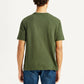 Men's Typography Olive Crew Neck T-shirt - Back View