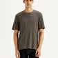 Men's Self Design Brown Crew Neck T-shirt - Styleshot View