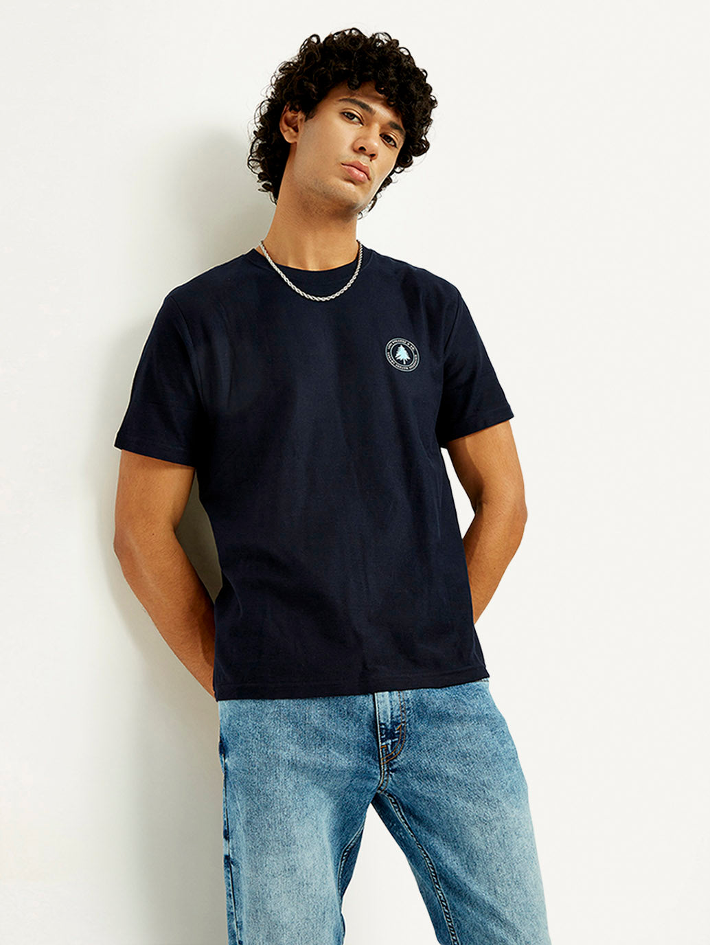 Men's Graphic Print Crew Neck T-shirt - Elevated View