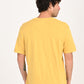 Men's Graphic Print Yellow Crew Neck T-shirt - back View
