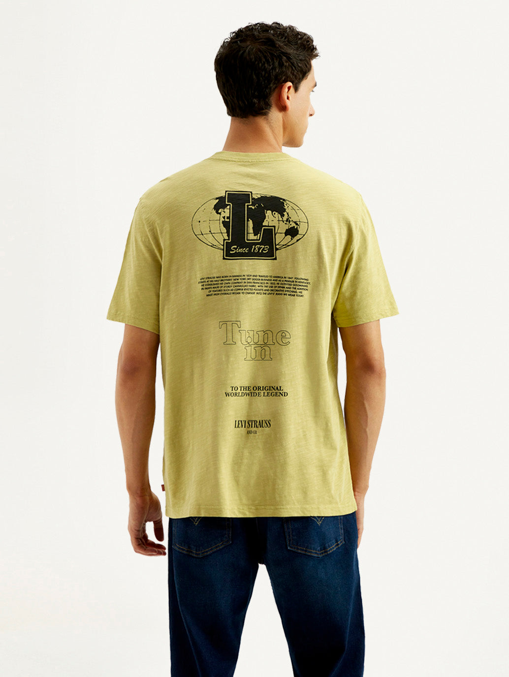Men's Graphic Overdyed Crew Neck T-shirt - Back View