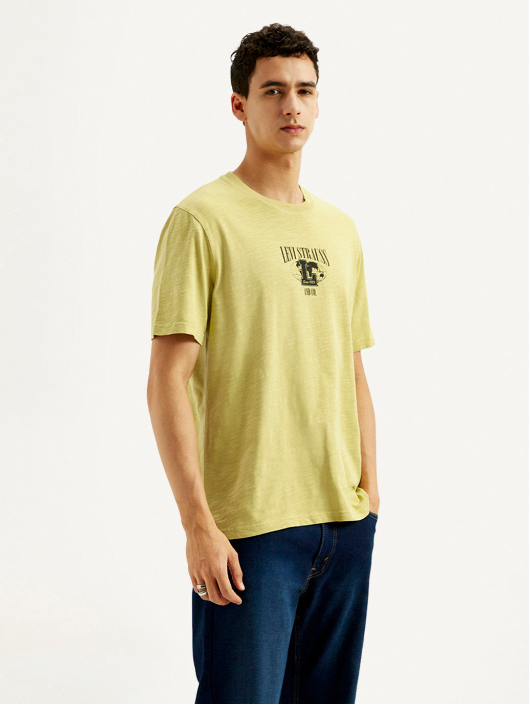 Men's Graphic Overdyed Crew Neck T-shirt - Side View