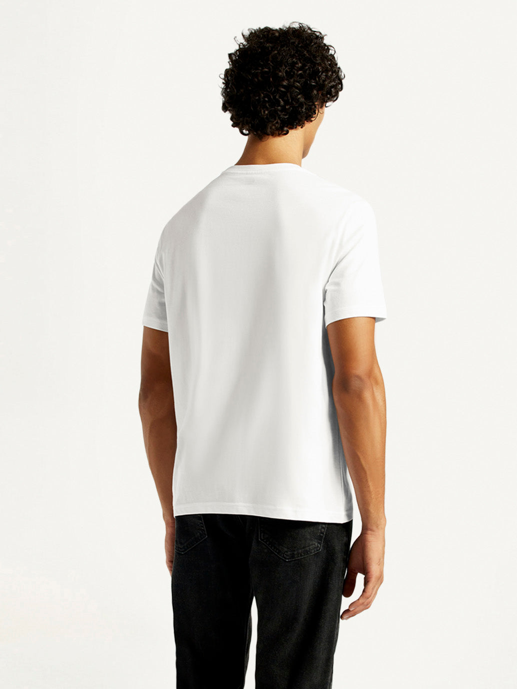Men's Solid Regular Fit T-Shirt - Back View