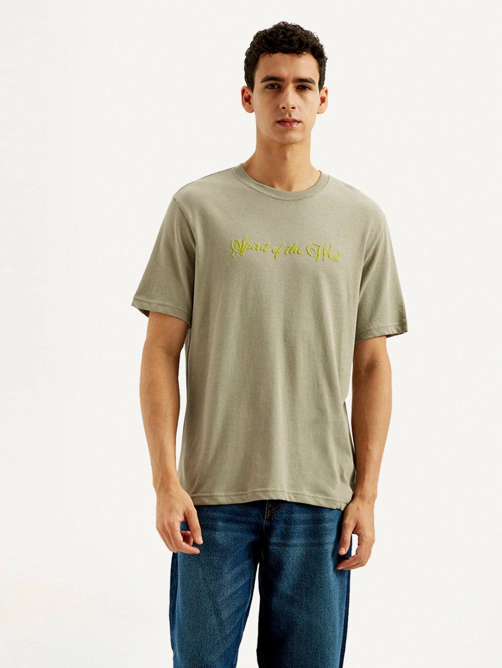 Men's Typography Crew Neck T-shirt - Front View