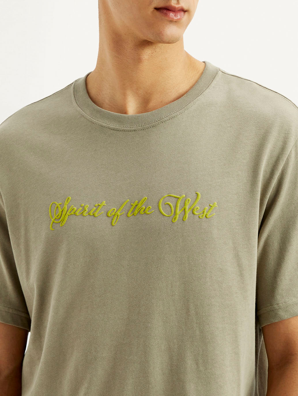 Men's Typography Crew Neck T-shirt - Detail View