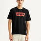 Men's Brand Logo Black Crew Neck T-shirt - Front View