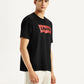 Men's Brand Logo Black Crew Neck T-shirt - Side View