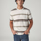 Men's Striped Regular Fit Textured T-Shirt - Styleshot View