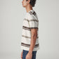 Men's Striped Regular Fit Textured T-Shirt - Side View