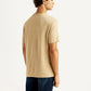 Men's Solid Beige Crew Neck T-shirt - Back View