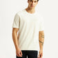 Men's Solid Off White Crew Neck T-shirt - Styleshot View