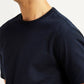 Men's Graphic Print Navy Crew Neck T-shirt - Detail View