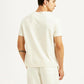 Men's Solid Off White Crew Neck T-shirt - Back View