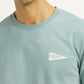 Men's Solid Light Blue Crew Neck T-shirt - Detail View
