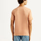 Men's Solid Peach Crew Neck T-shirt - Back View