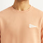 Men's Solid Peach Crew Neck T-shirt - Detail View
