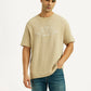 Men's Brand Logo Beige Crew Neck T-shirt - Styleshot View