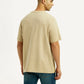 Men's Brand Logo Beige Crew Neck T-shirt - Back View