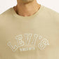 Men's Brand Logo Beige Crew Neck T-shirt - Detail View