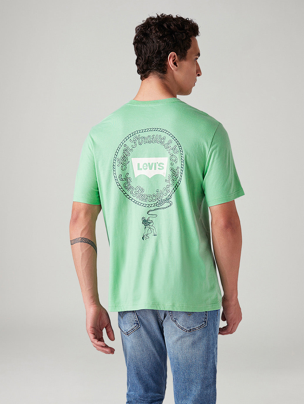 Men's Graphic Print Regular Fit T-Shirt - Back View