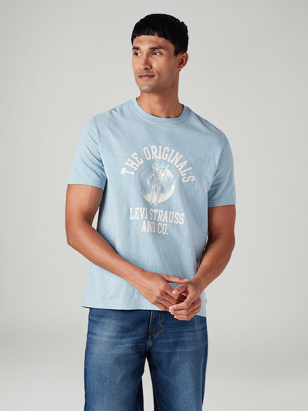 Men's Graphic Print Regular Fit Overdyed T-Shirt - Front View