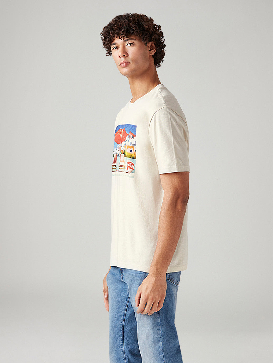 Men's Graphic Print Regular Fit T-Shirt - Side View