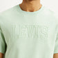 Men's Embroidered Green Crew Neck T-shirt - Detail View