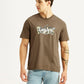 Men's Brand Logo Brown Crew Neck T-shirt - Styleshot View