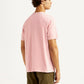 Men's Graphic Print Pink Crew Neck T-shirt - Back View